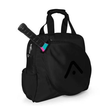 Imagem de Bolsa Lateral com Raqueteira Beach Tennis Preta Alma Genius