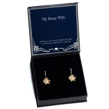 Imagem de SpreadPassion Presentes brilhantes para esposa, todas as mulheres são criadas iguais, mas apenas os melhores são casados com um, brincos de girassol exclusivos para esposa do marido