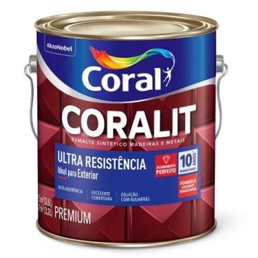 Imagem de Esmalte Sintético Coralit Ultra Resistência Fosco Preto Galão 3,6 Litr