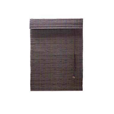 Imagem de Persiana Bambu Romana Marrom 100 (L) X 220 (A) cm Cortina Madeira Roman Shade C/Bandô 1,00 x 2,20