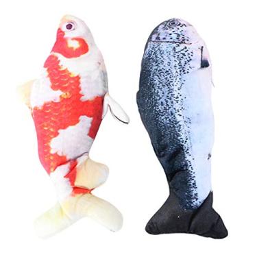 Imagem de 2 Unidades Simulação De Peixe Elétrico Bicho De Estimação Brinquedos De De Catnip Brinquedo De Dentição Brinquedo Catnip Gato Pelúcia Molar Gato De Estimação