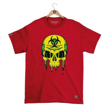 Imagem de Camiseta Mafiaclub Gola Redonda Estampa CAVEIRA RADIOATIVA Streetwear fio 30.1 Penteado