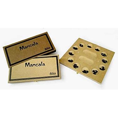 Jogo Educativo De Tabuleiro Mancala Com Estojo De Madeira Carimbras