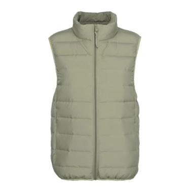 Imagem de Niiyyjj Colete feminino para uso ao ar livre colete de penas de pato branco ultra leve casual fosco sem mangas colete quente, En8, M