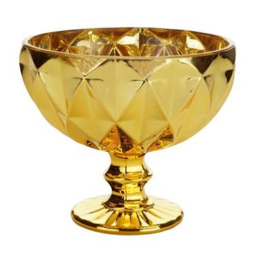 Imagem de Conjunto 6 Taças Coupe Para Champagne Diamond De Vidro Dourado 310ml -