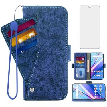 Imagem de Asuwish Capa carteira compatível com BLU G91 Pro e protetor de tela de vidro temperado, suporte para cartão, suporte, acessórios de celular, capa de couro para celular azul G 91 G91Pro 2022 mulheres