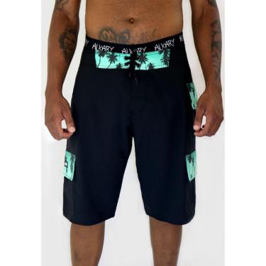 Imagem de Bermuda Bolsos Coqueiro Verde Água Surf Alkary-Masculino