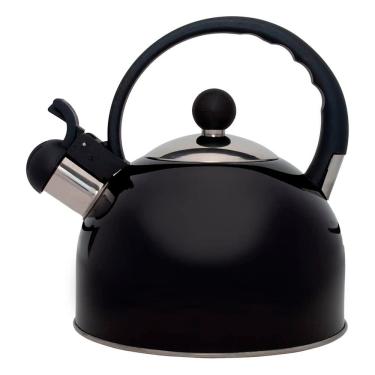 Imagem de Chaleira Com Apito 2 Litros Inox Mimo Style Bule De Chá E Café Para Ferver Água Preto