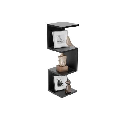 Imagem de Prateleira de Canto Lyra 3 Nichos Decorativos Preto para Sala Quarto Livros