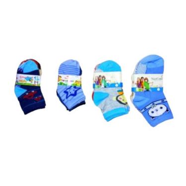 Imagem de Kit 12 Pares Meias Bebê Kids Infantil Criança Juvenil Adolescente Meni