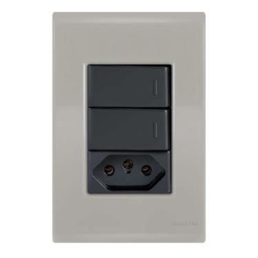 Imagem de 2 Paralelos + 1 Tomada 20A - Tramontina Liz Fendi / Grafite