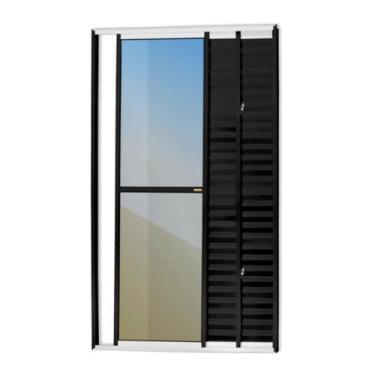 Imagem de Porta Balcão 3 Folhas Super 25 Vidro Reflex 210cm X 120cm Brimak