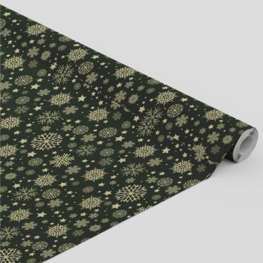 Imagem de Tecido Oxford Estampado Flocos de Neve Verde - 1,40m - Core Decore
