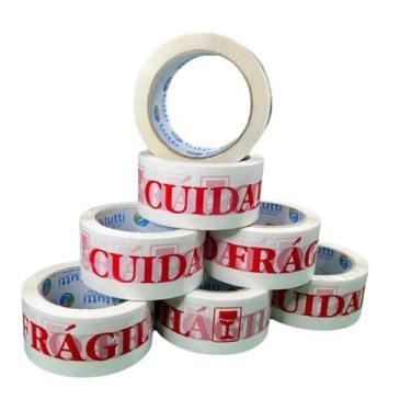 Imagem de Kit Cuidado Frágil 45x100m - 10 Unidades Rolo Adesiva P/Embalagem - Tu