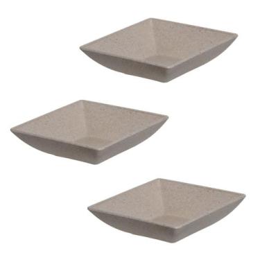 Imagem de 3un prato mini petisqueira quadrado petiscos cinza - EVO