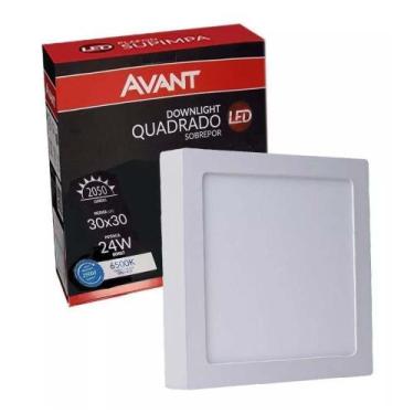 Imagem de KIT 2un Plafon Led Quadrado Sobrepor 24W Painel Avant