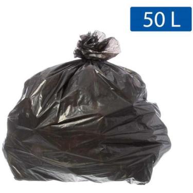 Imagem de Saco para Lixo Reforçado 50L Preto 63X80CM 5 Micras - Pacote com 100 U