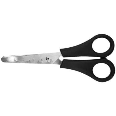 Imagem de Tesoura Escolar INOX Cabo Preto 13CM - Caixa com 12 Unidades - Make