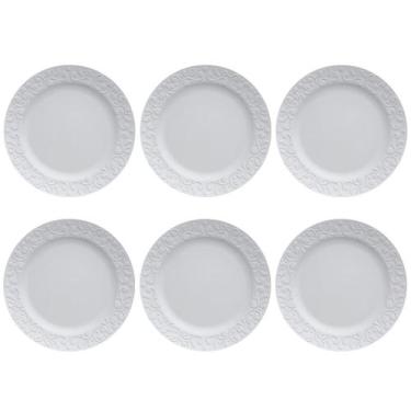 Imagem de Jogo 6 Pratos Rasos Redondos 26,5cm em Porcelana com Relevo Tassel Ger