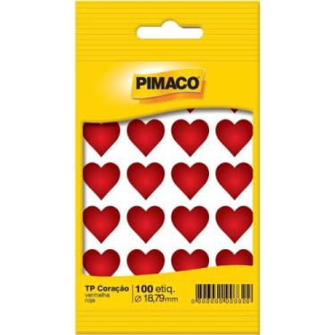 Imagem de Etiqueta Lisa com Formas TP Coração Vermelho - 5 Folhas com 20 - Pimac