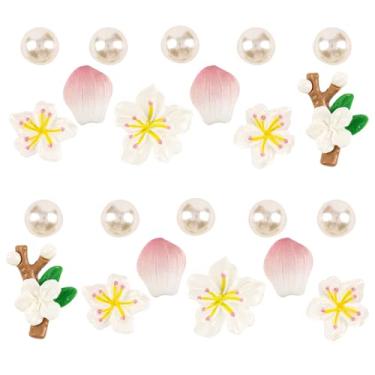 Imagem de Sasotiye Berloques femininos lindos sapatos de flor de suor decoração com pérolas brilhantes charme feminino flor de cerejeira sapatos acessórios para meninas mulheres amigas lembrancinhas de festa