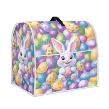 Imagem de Annejudy Capa para batedeira Easter Kitchen Aid, capa para processador de alimentos com alça superior e bolso, capas contra poeira para aparelhos de cozinha, batedeira ou cafeteira, impressão de ovos
