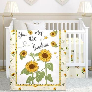 Imagem de Conjunto de Roupa de Cama Infantil Mixweer - Abelha e Girassol - 3 Peç