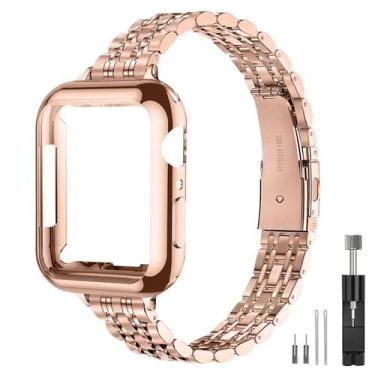 Imagem de Pulseira de Relógio QUNDAXI Rose Gold 38mm em Aço Inoxidável para iWat