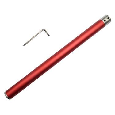 Imagem de Dirtech Alça intercambiável de liga de alumínio vermelha com abertura de 12 mm para ferramenta de torneamento de madeira de carboneto DT Ferramenta de torno de madeira oca, acabamento mais áspero,