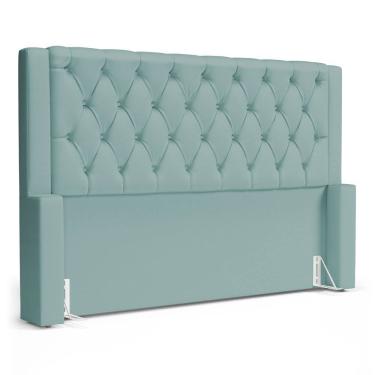 Imagem de Cabeceira Atena Para Cama Box King Size 195cm Capitonê com Frame Veludo Acqua - Abmaza