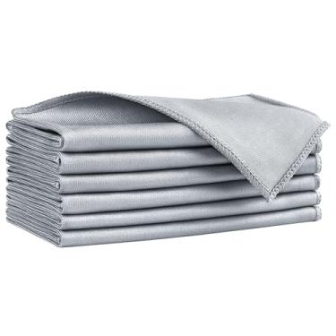 Imagem de HOMEXCEL Panos de limpeza de vidro de microfibra, pacote com 6, sem fiapos, sem riscos, pano de limpeza de microfibra reutilizável para limpar janelas, óculos, espelhos, telas, aço inoxidável e muito