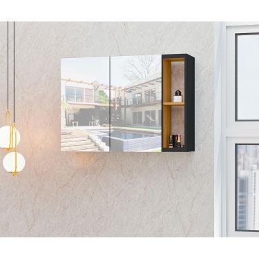 Imagem de Espelheira Para Banheiro Armário Suspenso Florence Preto