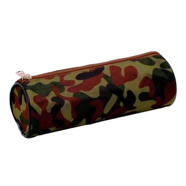 Imagem de Estojo Escolar Infantil Redondo 717193 Camuflado - Kit