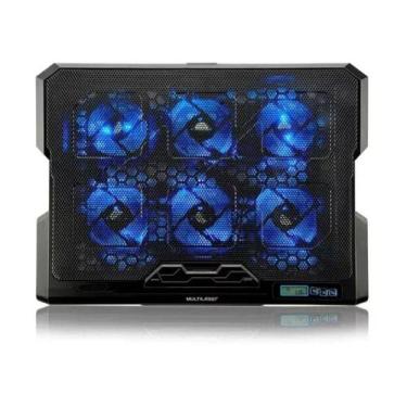 Imagem de Base Notebook Ergonômica LED Azul AC282 17 6 Cooler - Multilaser