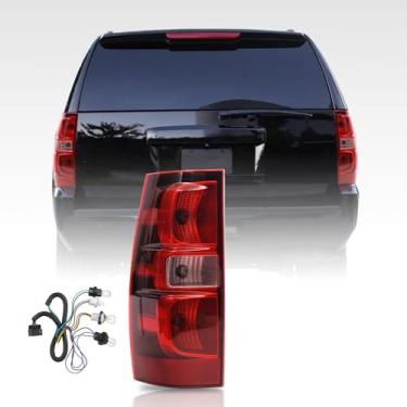 Imagem de Tektend Conjunto de luz traseira compatível com Chevy Suburban/Tahoe 2007-2014 estilo fábrica, luzes traseiras de captação, lâmpadas de freio traseiro, substituição original, lado do motorista