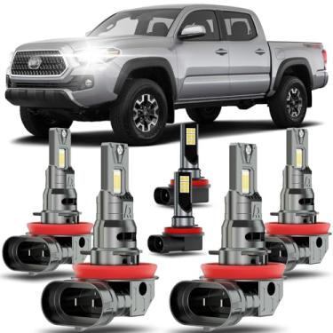 Imagem de HUOKEDS Para 2017-2020 Nissan Pathfinder Multi Beam Faróis de Neblina Combo de 6 peças Branco Super Brilhante Duplo Feixe e Faróis de Neblina Blubs Package, Tamanho 1:1 como Lâmpadas de Estoque, Plug