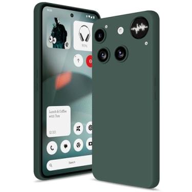Imagem de Btstring Capa para Nothing Phone 3, capa de silicone macio com proteção de câmera atualizada, capa fina à prova de choque com forro de microfibra antiarranhões, verde