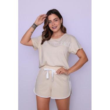 Imagem de Conjunto Feminino Curto Algodão Areia Tapioca - Pink Dream, G