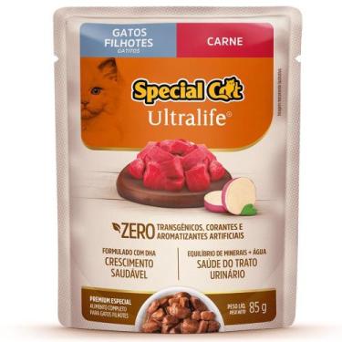 Imagem de Sachê Special Cat Ultralife para Gatos Filhotes Sabor Carne com Bata-D