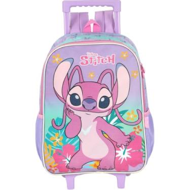 Imagem de Mochila Infantil, Luxcel, com Rodinha, Stitch, Roxa, G