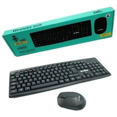 Imagem de Kit Teclado e Mouse Sem Fio 2.4GHz, USB, Conjunto Wireless para Computador, Preto