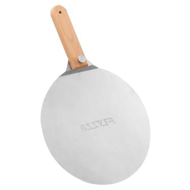Imagem de FLYZZA Casca de pizza inoxidável de 30,5 cm para forno grande, espátula de pizza com cabo de madeira dobrável para forno de pizza interno e externo, descascar turing para pizza, massa, massa de pão
