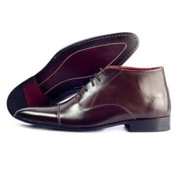 Imagem de Bota Social Masculino Cano Baixo Exclusive Reta Oposta - 915 - Café, 4