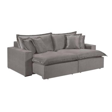 Imagem de Sofá 2 Lugares Retrátil Com Encosto Fixo Linho M-145 Martins Cinza