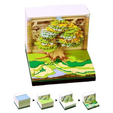 Imagem de Calendário 3D – Calendário 2026 – Tema natural árvore casa rio design memorando para férias, sala de aula, professor, treino, deslocamento escolar