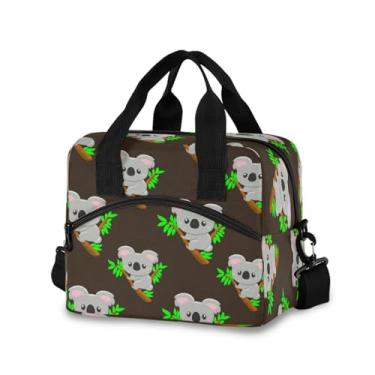 Imagem de Blueangle Lancheira isolada com estampa fofa de coalas de desenho animado, alça de ombro removível e alça - lancheira reutilizável para homens e mulheres (373)
