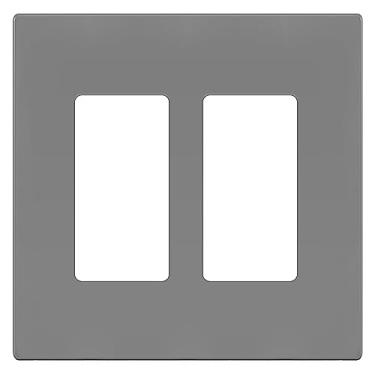 Imagem de ENERLITES Placas de parede decorativas sem parafusos, capas de tomada seguras para crianças, acabamento brilhante, tamanho médio 2 gangas 12,4 cm A x 12,5 cm C, termoplástico de policarbonato