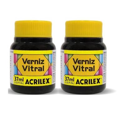 Imagem de Kit com 2 Verniz Vitral 37ml Amarelo Ouro 505 – Acabamento Transparente e Brilhante para Vidro, Cerâmica, Porcelana e Efeito Vitral