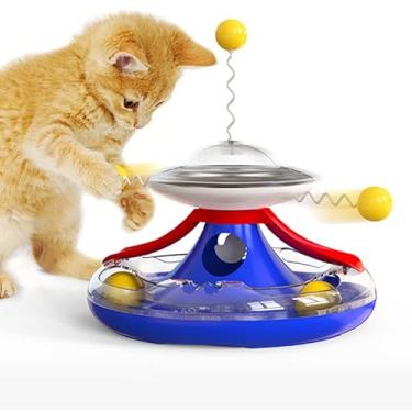Imagem de Brinquedo de Vazamento Giratória para Gato Anti- Rollover Alivio Tédio Trilha Self-Hi Divertido Bastão Moinho Vento Feliz Interativo Brincadeira Dispensador Petiscos Estimulação Mental Entretenimento