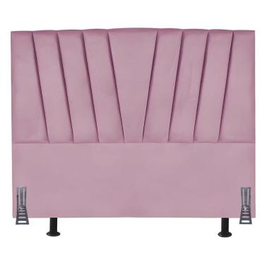 Imagem de Cabeceira Cama Solteirão 100 Cm Ludmilla Em Suede Com Frame Cor:rosa